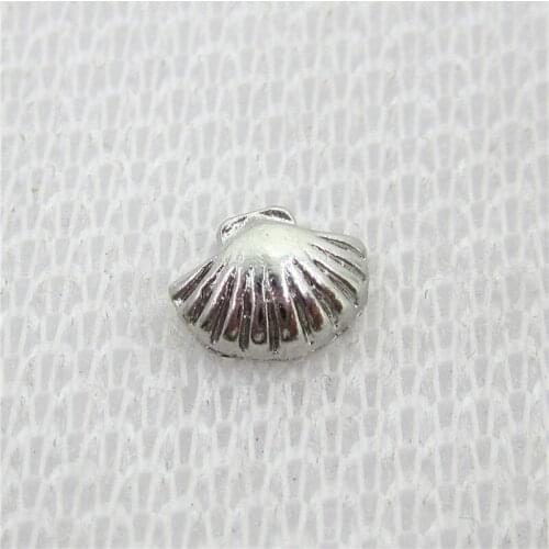 Hot Selling 30pcs/lot Shell Floating Charms Living Glass Memory Floating Lockets Pendants Charms DIY Jewelry Charms