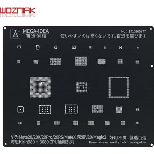 MEGA-IDEA Black Reballing Stencil for HUAWEI Android Qualcomm EMMC DDR MTK 6582 MSM8917 8916 8937 8953 Kirin930 Steel Mesh