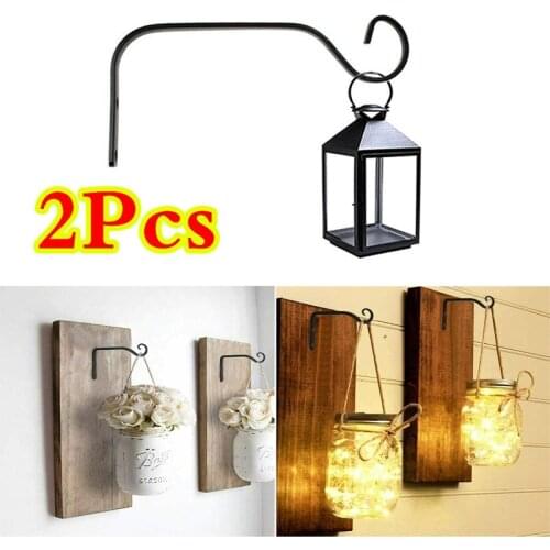 2PCS Metal Hanging Basket Brackets Garden Hanger Hook Wall Garden Decor Flower Pot Support Plant Bracket Hook Hanger Balcony