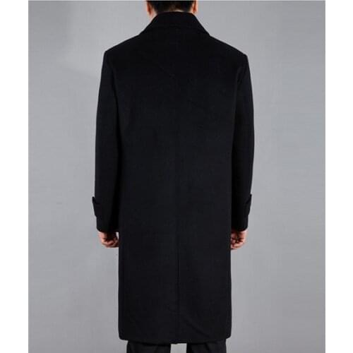 Autumn Winter 2020 Men Wool Coats Jackets Long Warm Turm Down Collar Overcaot Manteau Homme Male Plus Size 4XL LX769