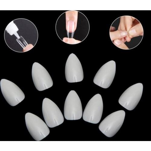 500Pcs Fake Nails Almond Oval Pointy False Fake Nail Tips DIY Nails Art Extension Manicure Decoration Tools