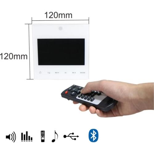 Ben & Fellows 115102 Wall-mounted Digital Audio Amplifier with Wireless Remote Control/LCD Screen, Supports USB/SD/AUX/BT/FM