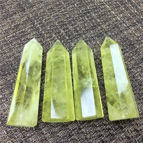 Natural yellow citrine crystal quartz obelisk wand point for healing