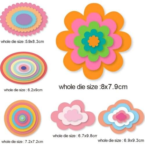 Many Layering Flower Shape Cloud Oval Background 2020 New Metal Cutting Dies Circle Craft Die Scrapbooking for DIY Card Template