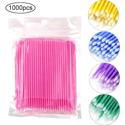 500/1000pcs/lot Disposable Eyelashes Brushes Makeup Micro Mascara Brush Eyelash Extension Individual Lash Removing Cotton Swab