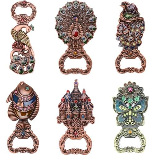 Rose Peacock Beer Bottle Opener Russian European Style Beer Bottle Opener Kitchen Accessories Wedding Party Favor Gifts