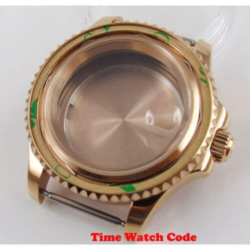 Parnis Rose Golden Plated 41mm Watch Case Parts fit for ETA 2836 2824 Miyota 8215 821A movement no bezel insert Sapphire Glass