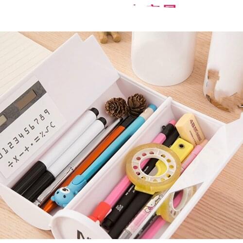 Creative Pencil Box Multifunctional with Mirror Calculator Large Capacity Pencil Cases for Boys Girls School Stationery Portable
