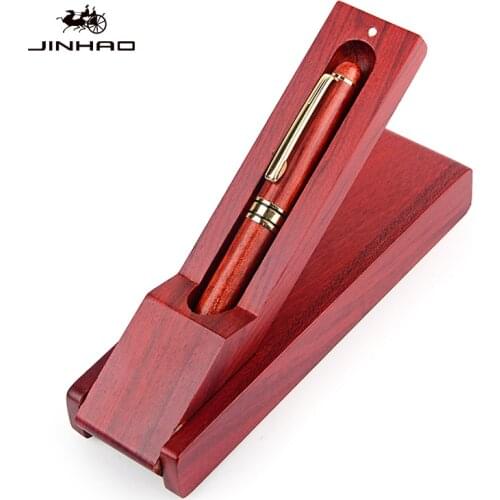 Luxury Brand Red Wood Fountain Pen With Box Creative Iraurita Flower Pear Mahogany Medium Writing Pens for School Office