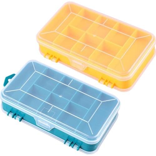 13 Slots Plastic Storage Box Double Side Multifunction Container Transparent Makeup Organizer Jewelry Bead Craft Tool Box