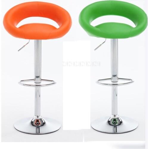 Lifting Swivel Bar Counter Chair Rotating 60-80CM Height Adjustable Stainless Steel Bar Stool Chair With PU Leather Backrest