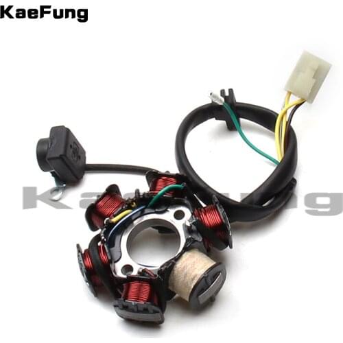 GOOFIT 6 Poles 5 Wires Half-Wave Ignition Magneto Stator for GY6 50cc 70cc 90cc 110cc 125cc ATV Quad Pocket Bike