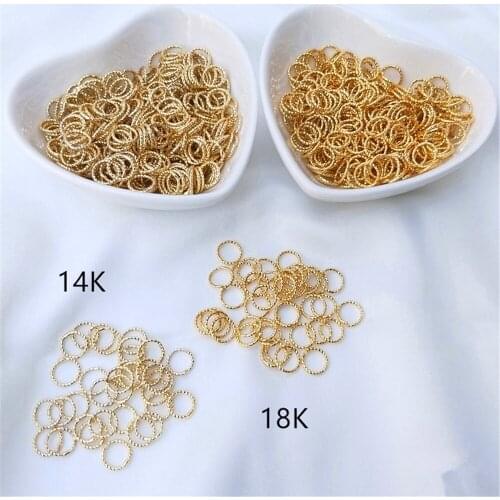 Copper plated 18K real gold twist opening ring 14K light gold thread closing ring DIY accessories connection ring accessories
