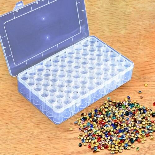 1 Set PP Wide Application Transparent Plastic Storage Box Diamond Painting Accessories Tool Nail Art Rhinestone Bead Storage Box