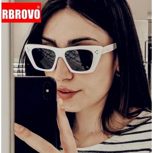 RBROVO 2021 Cateye Women Sunglasses Luxury Brand Designer Eyewear for Women/Men Vintage Glasses Female Retro Gafas De Sol Mujer