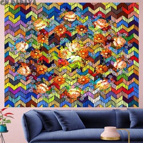 Luxury embroidery style mandala tapestry boho decor retro rose plant goblen black Yoga mat Polyester bohemian Wall Hanging decor