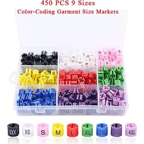 Super value 450 pcs Plastic Size Marker Divider for Clothes Hanger in separate compartments storage box