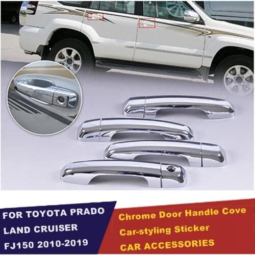 UBLUEE For Toyota Prado 150 Land Cruiser Prado J150 2010 - 2019 LC150 2013 2015 Chrome Door Handle Cover Trim Set Car Styling