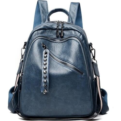 Women fashion backpack travel backpack mochilas school PU leather School bag shopping travel Shoulder bag