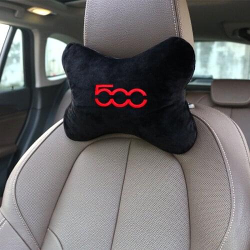 1Pcs Car Pillows Headrest Neck Rest Cushion Support Seat Accessories Auto Black Safety Pillow fit for fiat 500 Accessories