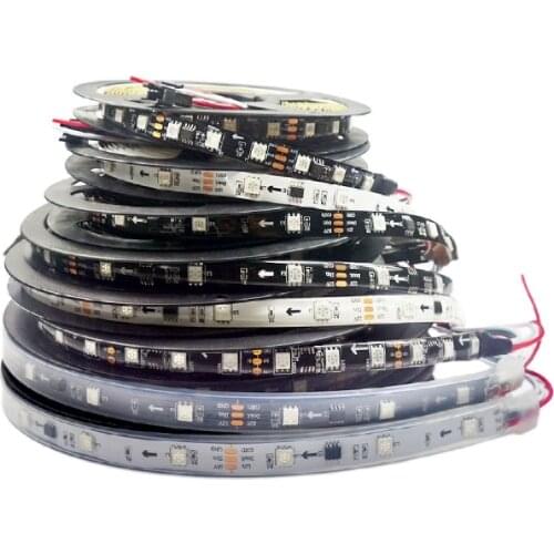 16.5ft DC12V 5M WS2811 30leds/m 60LEDS/M RGB Pixels Led Strip Addressable 150LED 300LED