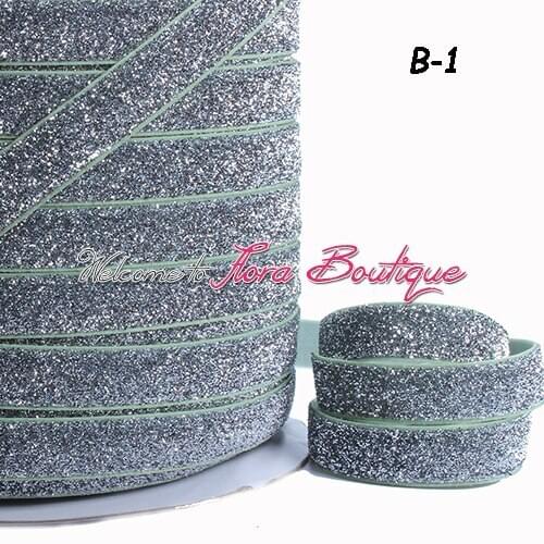 150 yards per lot) wholesale 5/8" metallic velvet elastic ribbons