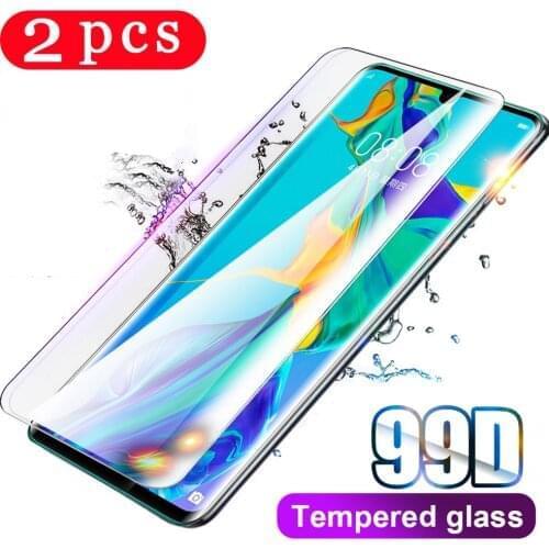 2Pcs 99D for huawei P40 pro plus P40 lite E P30 P20 pro tempered glass phone screen protector protective film glass smartphone