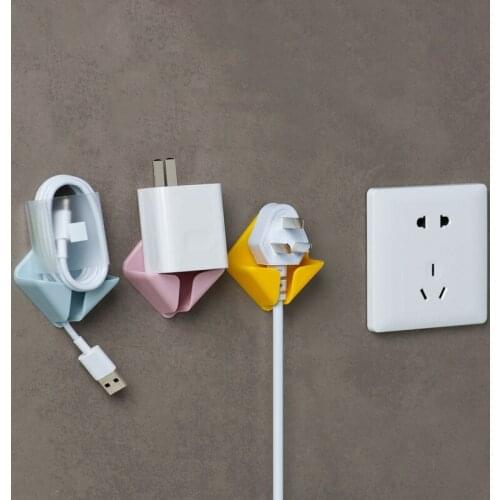 2pcs Multi-function Wall Storage Hooks Strong Adhesive Hook Power Plug Socket Hanger Stand Holder Wall Mounted Self Sticky Hook