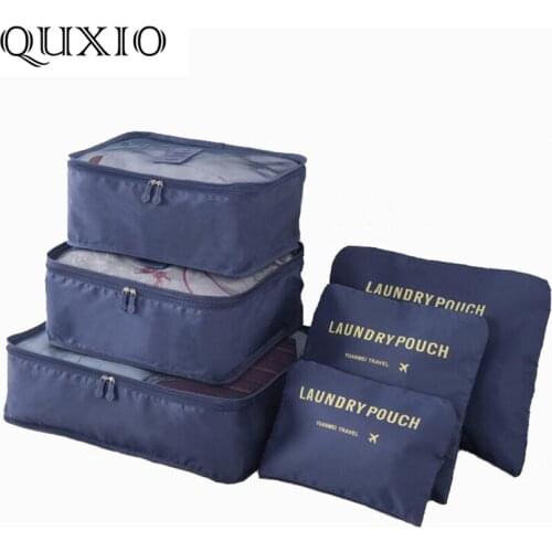 2018 Popular Storage bag 6pcs/set Double Zipper Waterproof Necessary Luggage Bag Packing Cubes Multifunction Travel Bag HW128Z-1