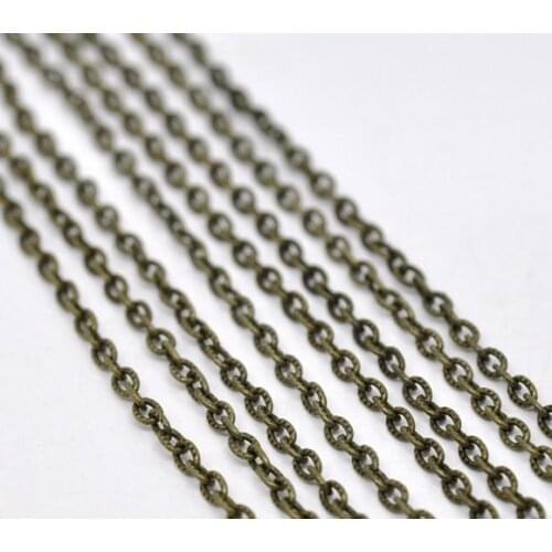 Free shipping!!!! 100m L Bronze Tone Textured Link-Opened Chain 4.5x3mm