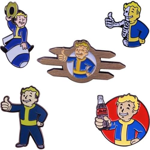 Fallout Vault Boy enamel pin role-playing video games inspired brooch