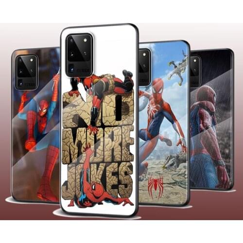 Tempered Glass Cover Hero Spider Marvel For Samsung Galaxy S21 Ultra Plus 5G M51 M31 M21 Phone Case