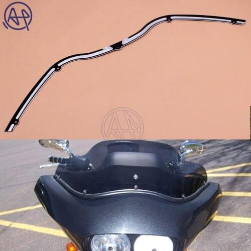 NEW Motorcycle Parts Performance Machine Scallop Contrast Cut Windshield Trim Black For Harley FLTR 1998-2013 1set