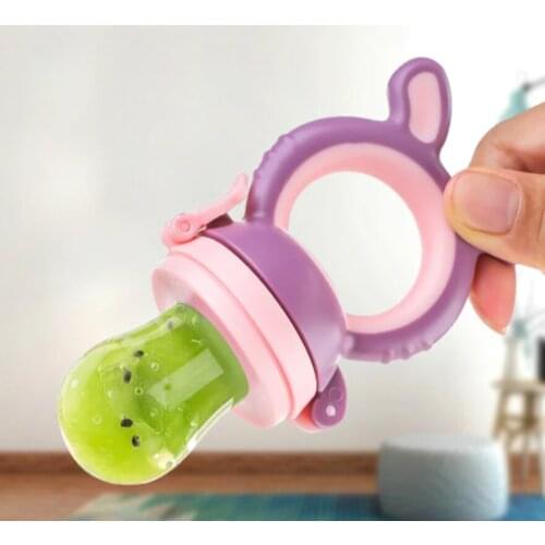 Baby Nipple Fresh Food Fruit Feeding Bottles Newborn Silica Gel Nibbler Learn Feeding Safety Straw Handle Teething Pacifier