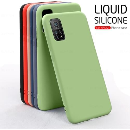 For Xiaomi Mi 10T Lite Case Liquid Silicone Phone Cover For Xiaomi 10T Pro Case Xiomi 10 T Mi10T Light 5G Plain Colorful Coque