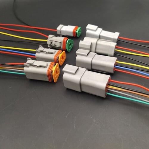 Dt06-2s automobile connector waterproof connector dt04-4p butt terminal harness plug with wire dt04-3P dt04-6p dt04-8p Dt06-3s