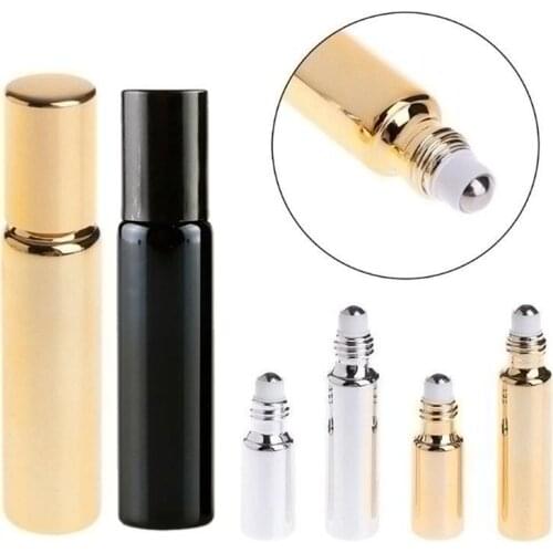 Essential Oil Bottles 5ml/10ml Roll On Stainless Steel Roller Ball Massager Eye Cream Perfume Refillable Empty Bottle Container