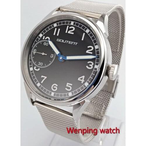 Goutent 42mm Black Dial Special@9 Hand Winding 6497 Mens Watch W2726