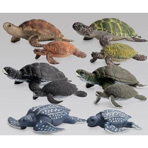 Simulation Turtle Figure Collectible Toys Turtle Animal Action Figures Kids Soft Rubber Toys