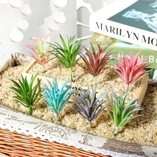 Simulation Succulent Plants Plastic Artificial Plant Grass Party Balcony Table Decoration Bonsai Craft Green Pink Color