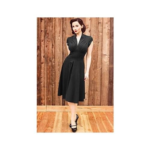 Classic & Traditional Hepburn Lolita Sleeveless Medium Length Black Terylene Lolita Dress