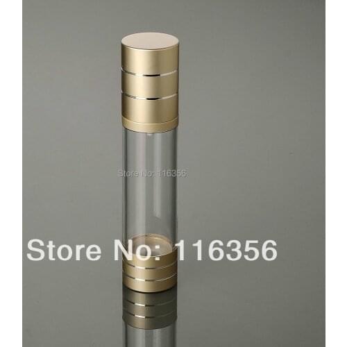 30ML MATT gold airless bottle with matt gold pump or plastic lotion bottle with matt gold pump used for Cosmetic Packaging