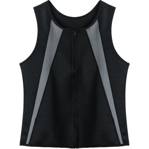 Mens Summer Black Fitness Zipper Tank Top Shapewear Workout Exercise Sport Body Shaper Round Neck Sleeveless Vest Exotic Tops