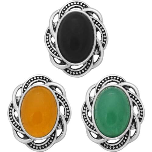 Fashion Round Colorful Oval pattern 18MM Metal snap buttons for DIY snap jewelry necklace wholesale KZ3251