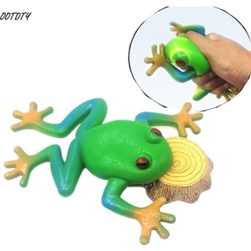 Soft Big Green Frog Antistress Ball Play Joke Gag Toy Squeezed Soft Rubber Frog