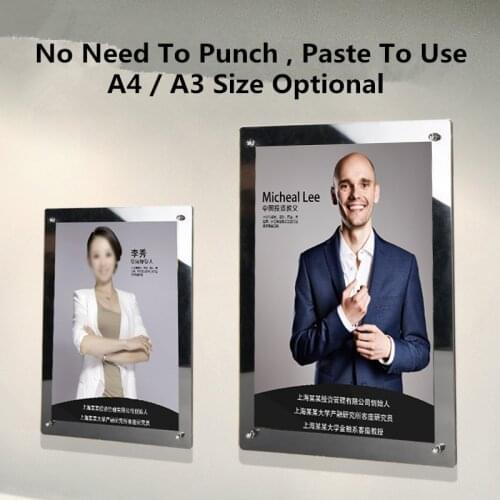 A3 Wall Mount Black Durable Adhesive Magnetic PVC Sign Holder Poster Display Frame / Photo Picture Frame