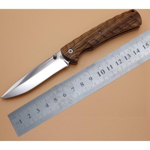 2017 New Outdoor Folding Knife Tactical Pocket Knife Rescue Survival knife Wood Handle Camping Hunting Knife Tool