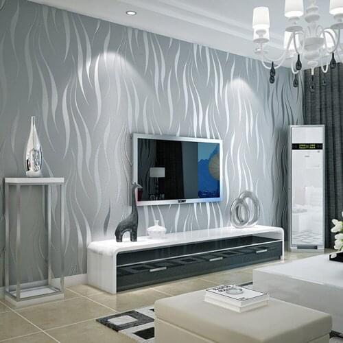 Q QIHANG Modern Minimalist Wavy Stripe Bedroom Living Room Non-woven Wallpaper 0.53m*10m=5.3m2