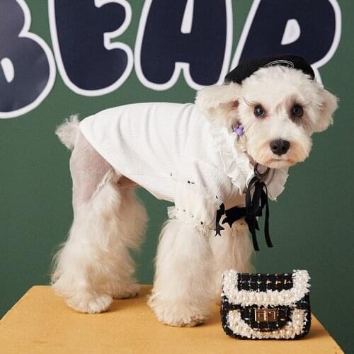 Puppy Costume Pet Dog Clothes for Small Dogs Puppy Lace Tshirt for Yorkies Classy Tee for Schnoodles Coat Pet Clothing PC2155