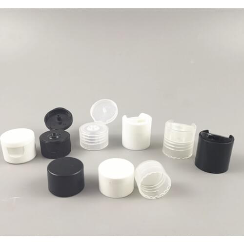 Wholesale 100 x 20MM 24MM White Black Clear Dispensing Cap Disc Snap Top Screw neck Cap only Use for 20/410 24/410